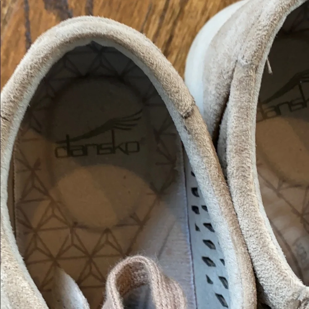 Dansko Beige Perforated Lace-Up Sneakers